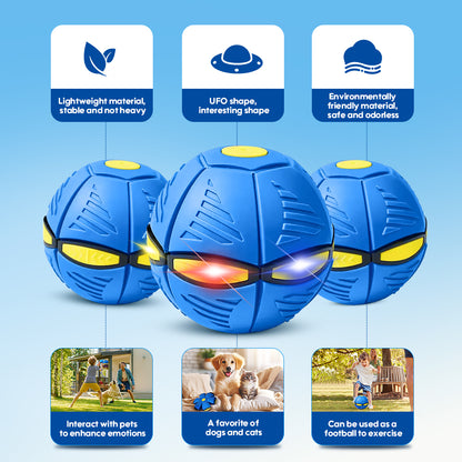 Elastic step ball pet toy flying saucer foot step luminous ball