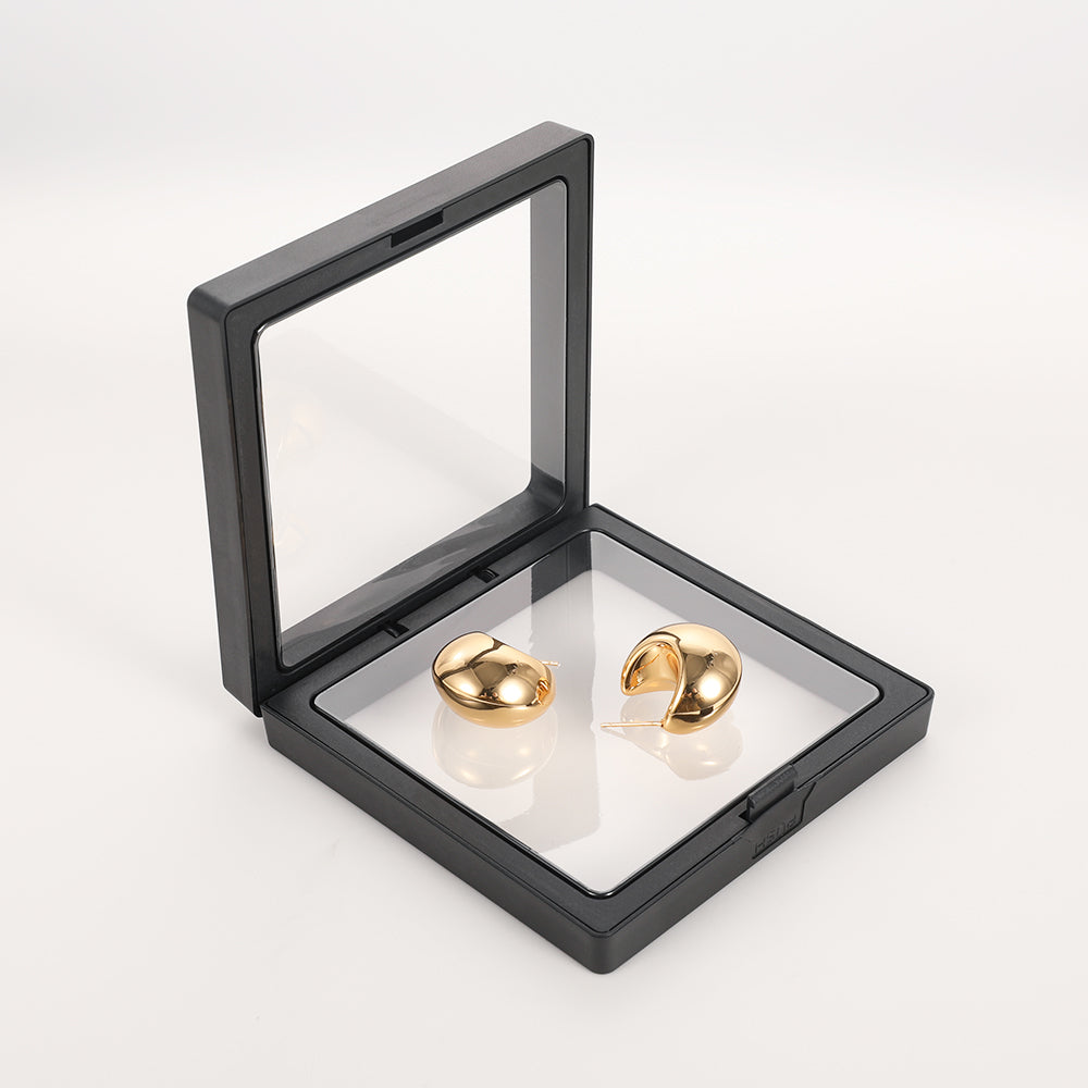 French retro cool style gold bean earrings