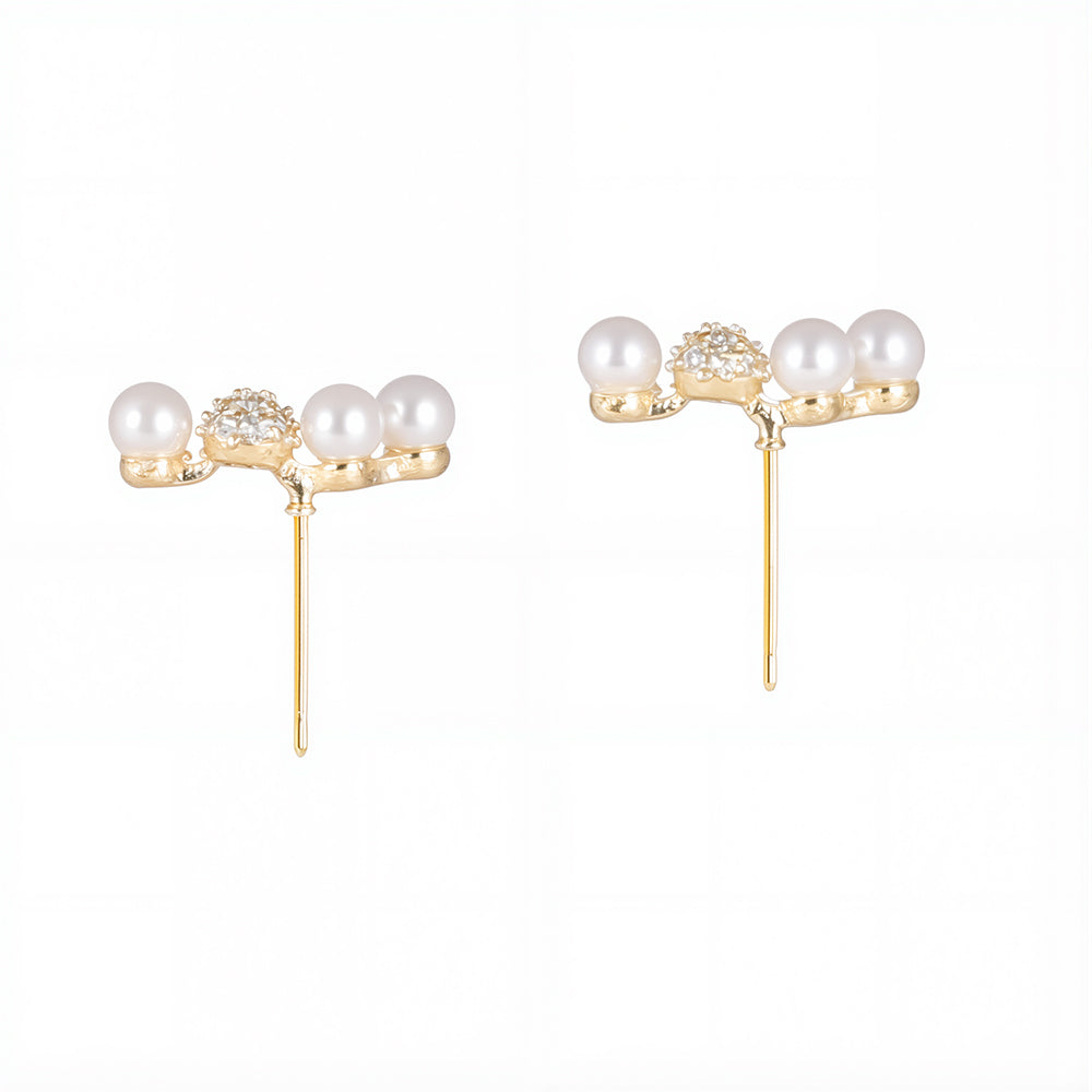 Designer smile pearl earrings