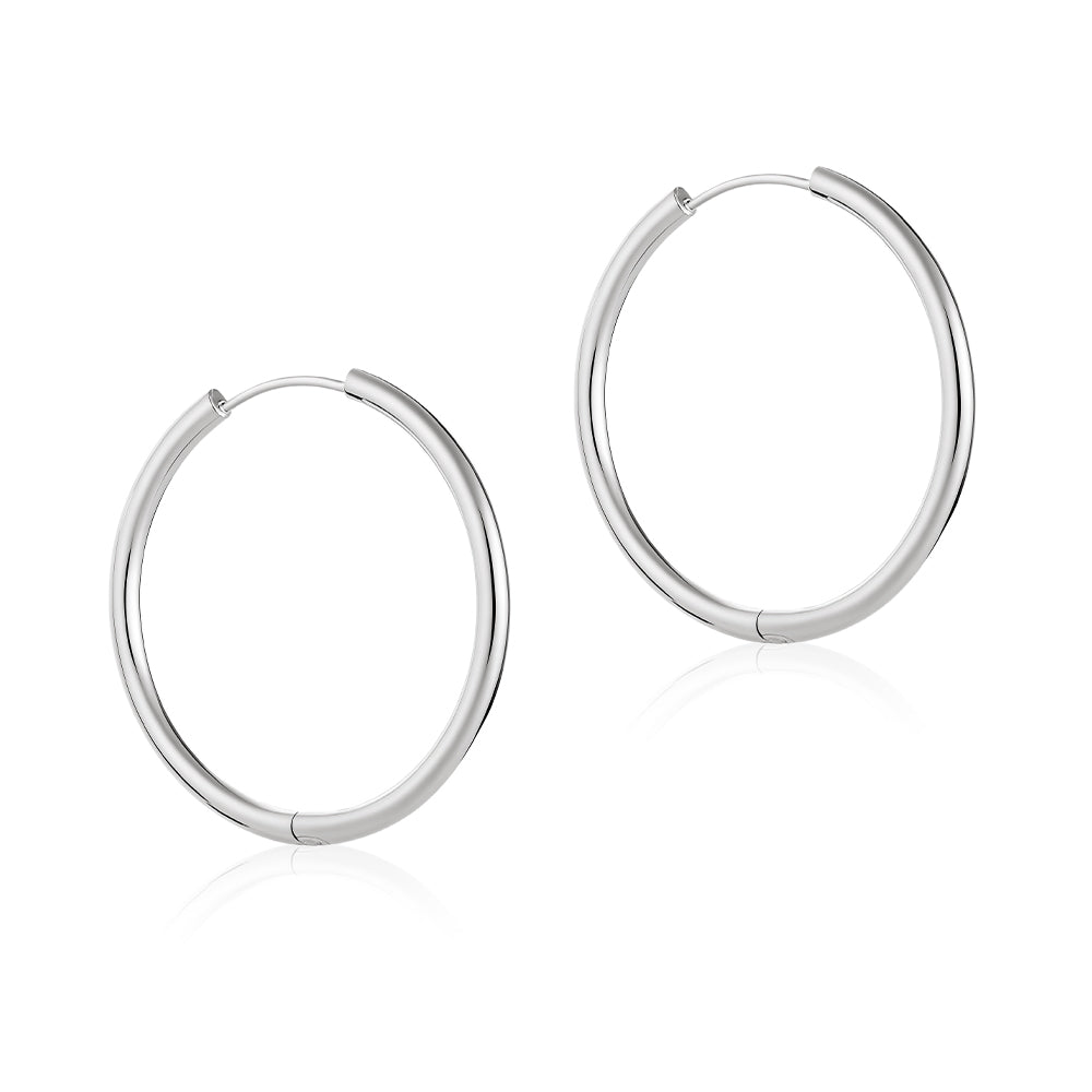 925 Sterling Silver Large Hoop Earrings