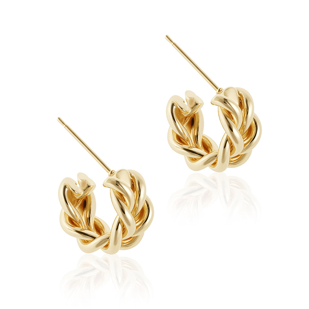High-end fashion twisted circle temperament metal earrings