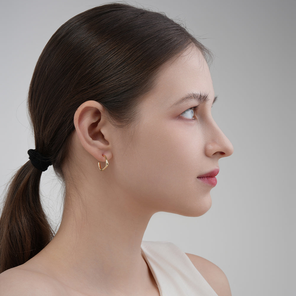 925 Sterling Silver Geometric Square Niche Unique Earrings