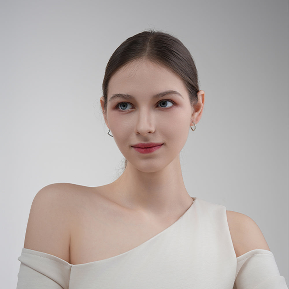 925 silver needle geometric square plain hoop polished earrings