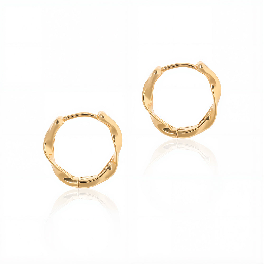 Simple and High-End Liquid Minimalist Hoop Earrings