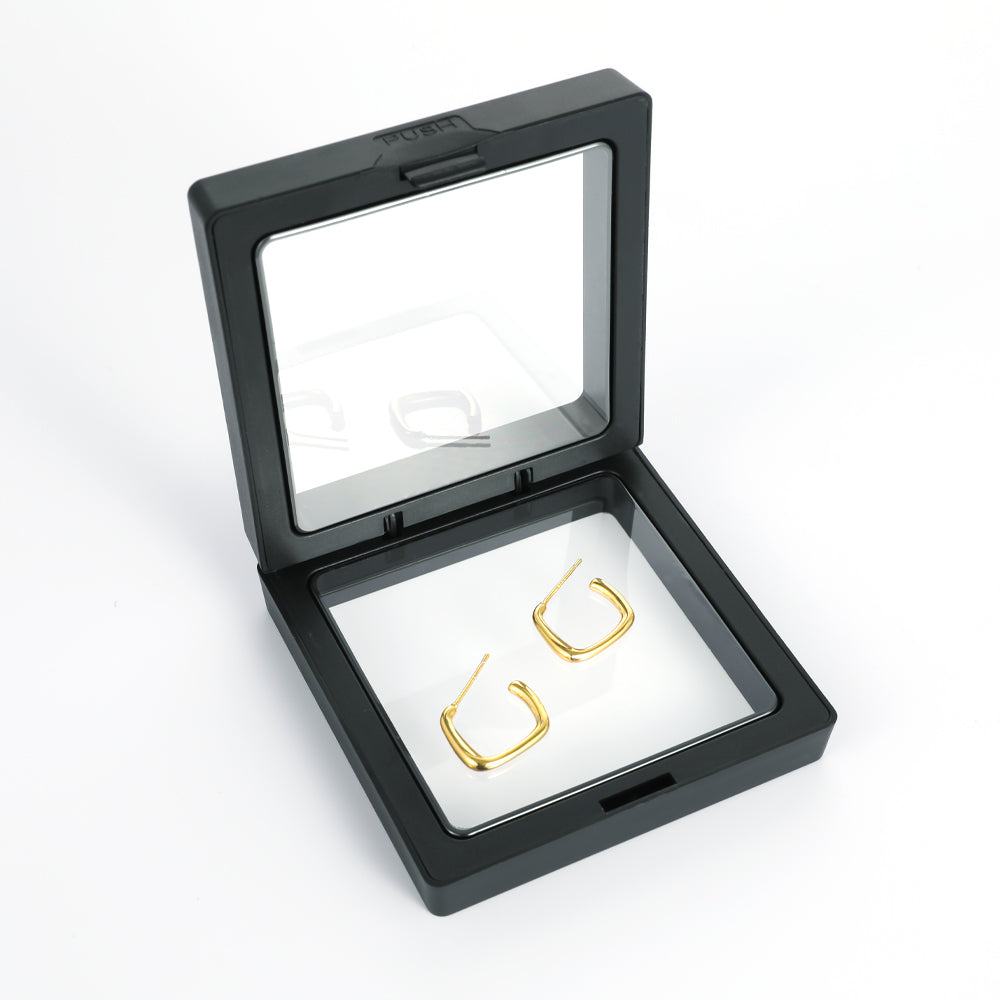 925 Sterling Silver Geometric Square Niche Unique Earrings