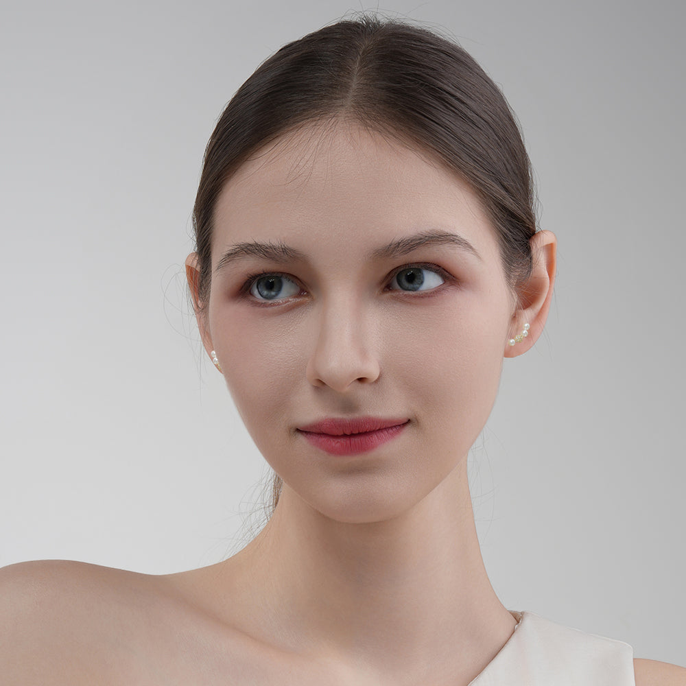 Designer smile pearl earrings