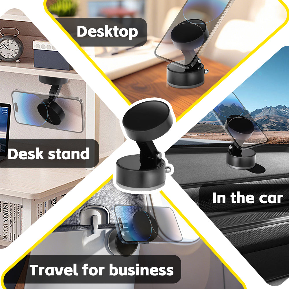 Car phone holder vacuum adsorption navigation dedicated magnetic stable holder-Deep space gray
