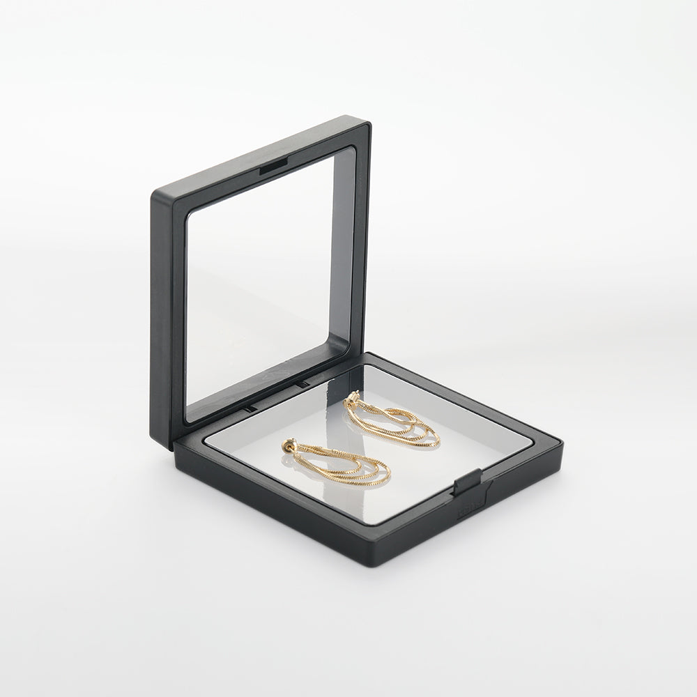 Metallic style three-layer chain tassel earrings