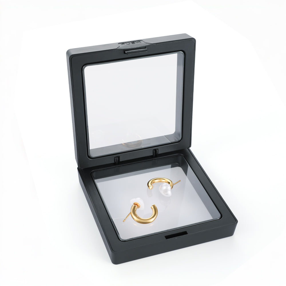 925 Silver Needle C-Shaped Hoop Pearl Earrings