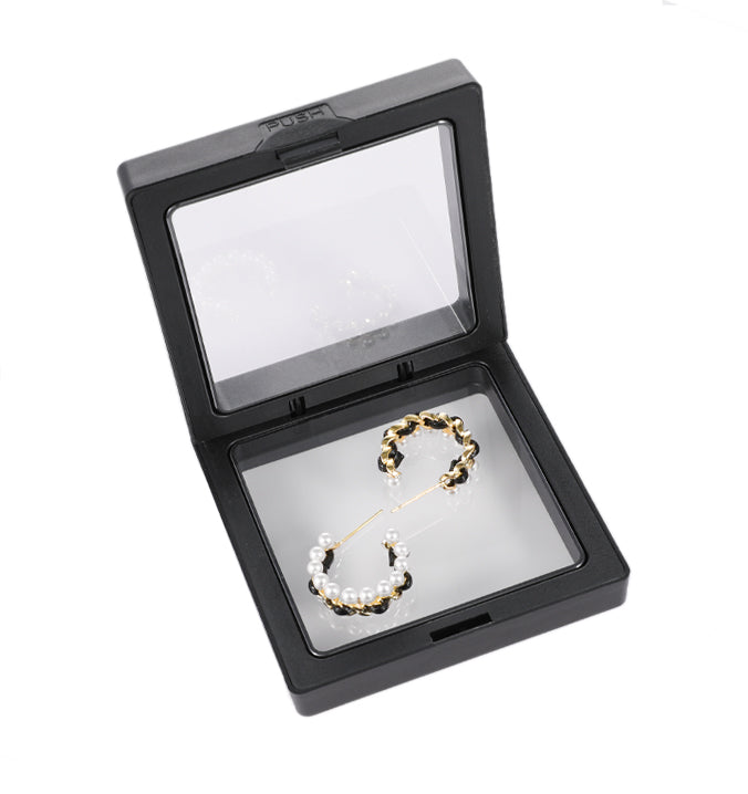 Black velvet pearl ladylike earrings