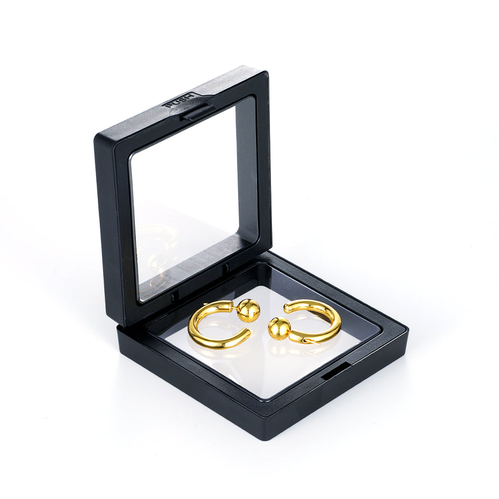 Cold retro gold bean C-shaped earrings