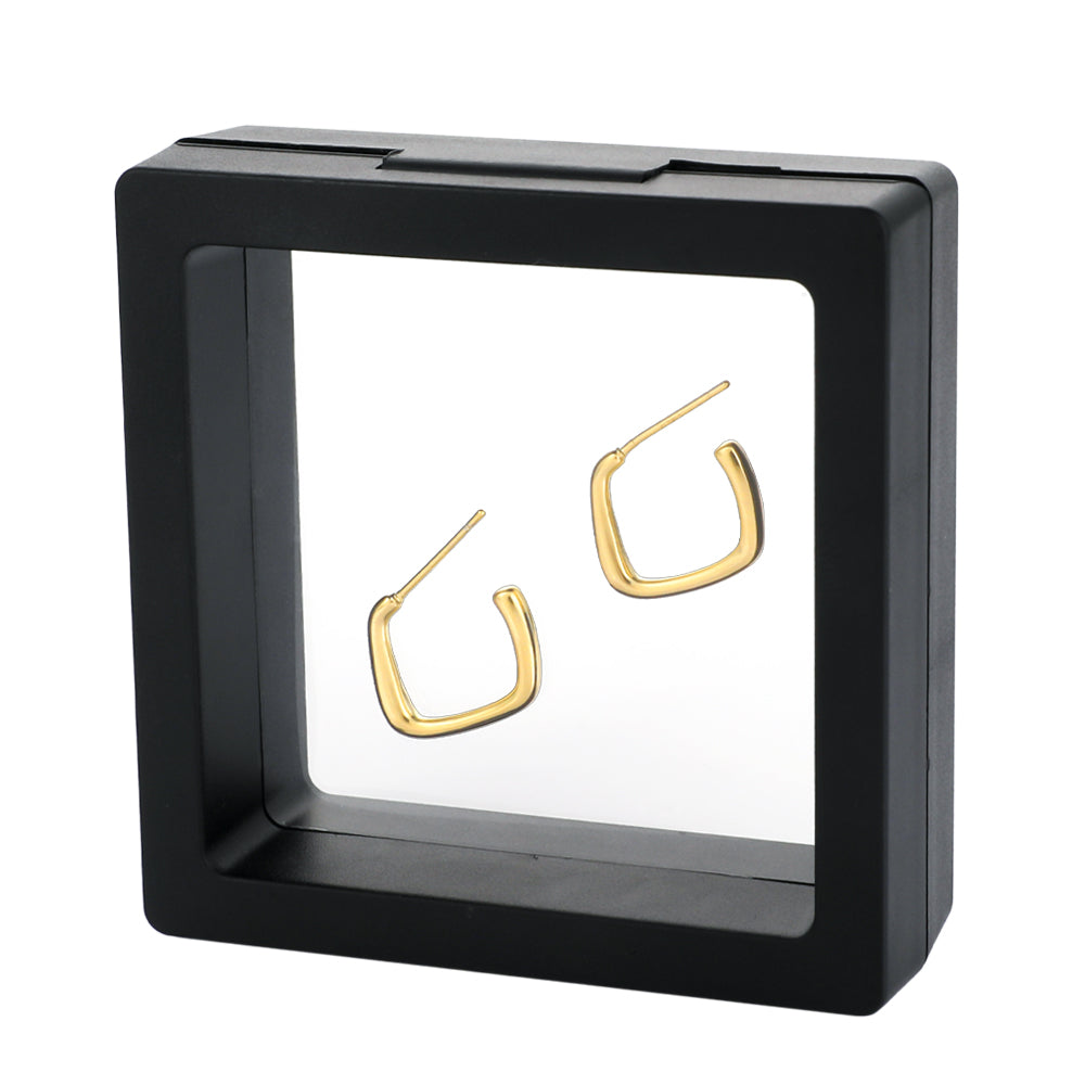 925 Sterling Silver Geometric Square Niche Unique Earrings