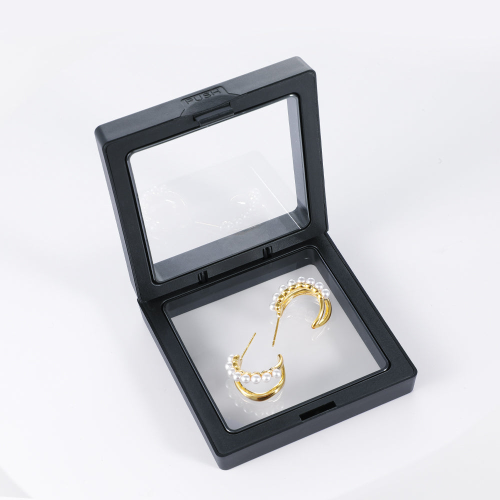 Commuter Double Layer C Circle Light Luxury Pearl Earrings