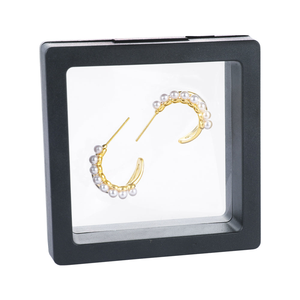 Commuter Double Layer C Circle Light Luxury Pearl Earrings