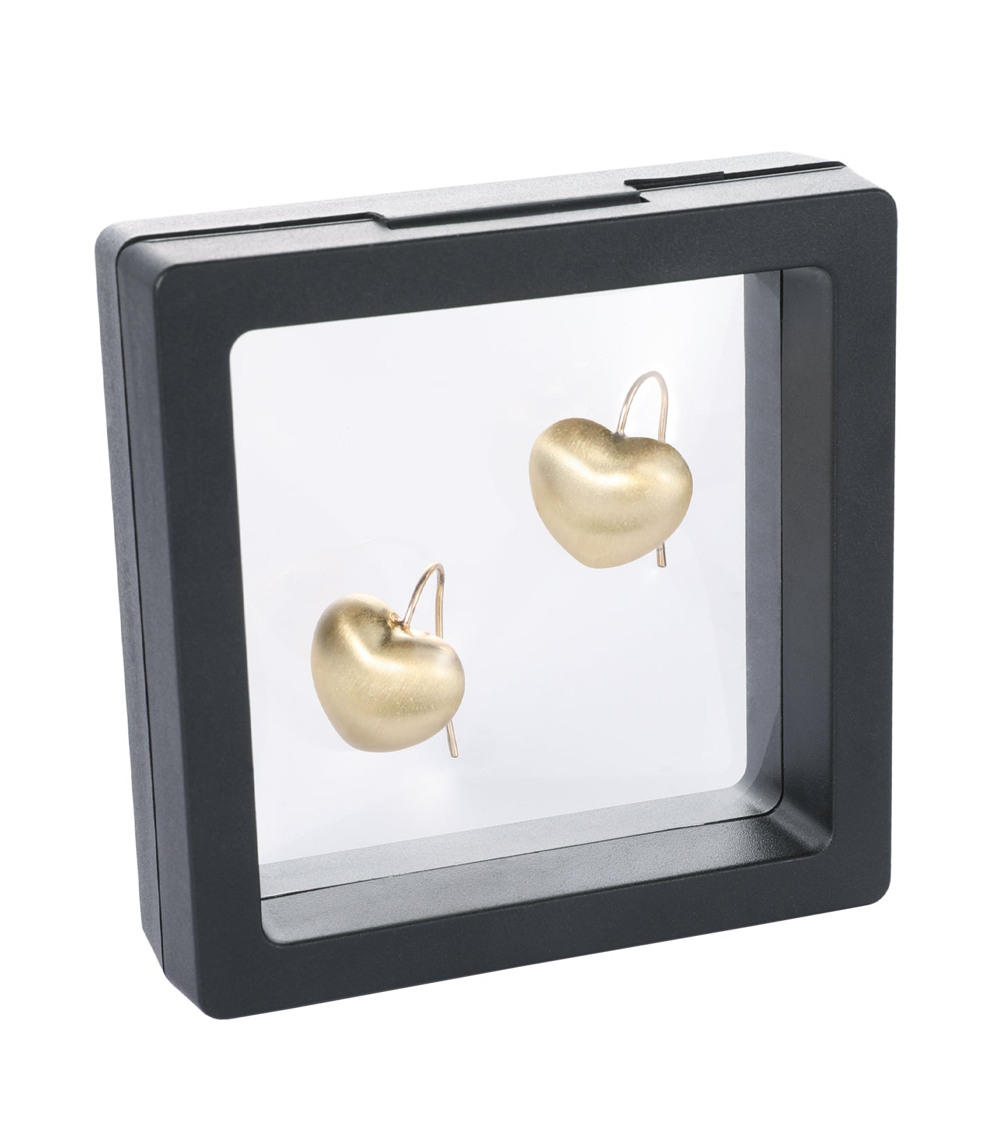 Metallic gold brushed trendy heart earrings