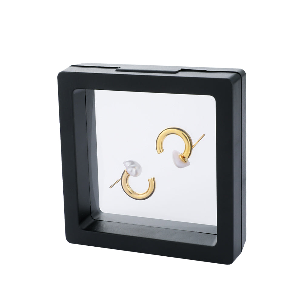 925 Silver Needle C-Shaped Hoop Pearl Earrings