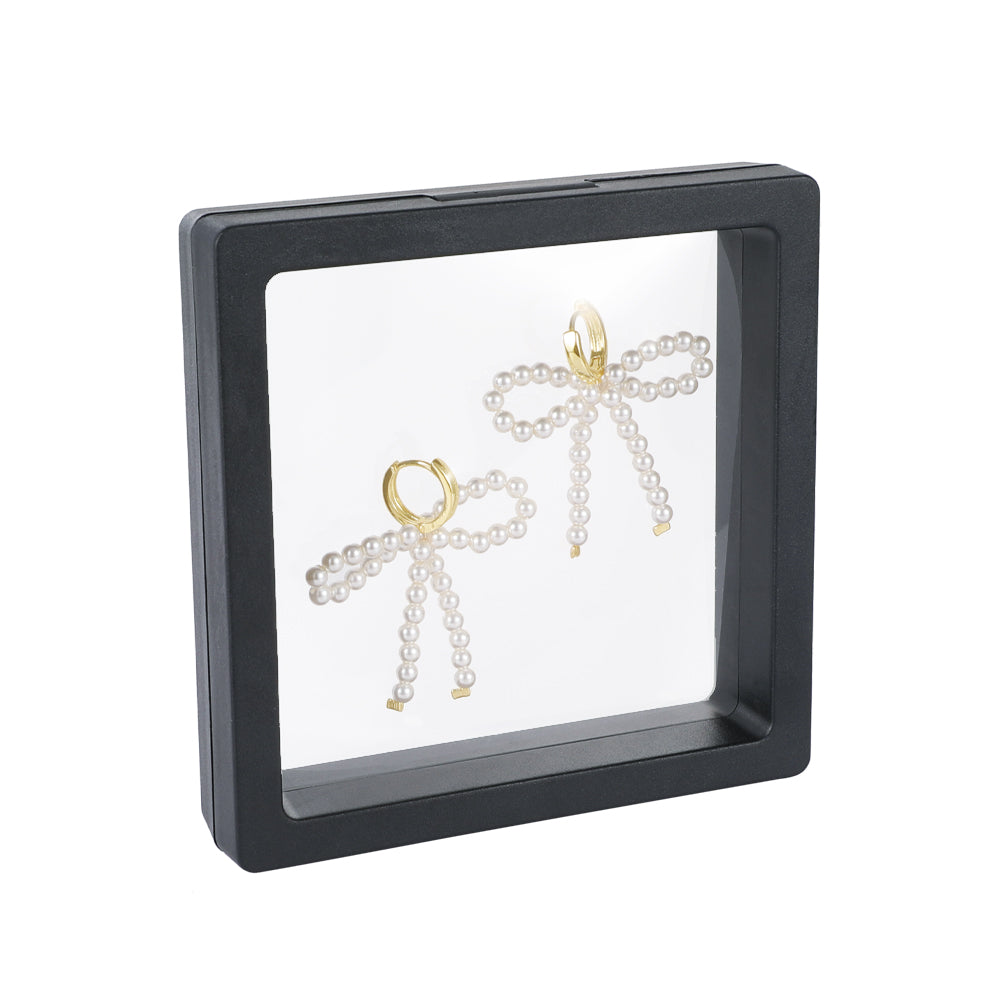 Lady-style bow-knot gentle girl pearl earrings