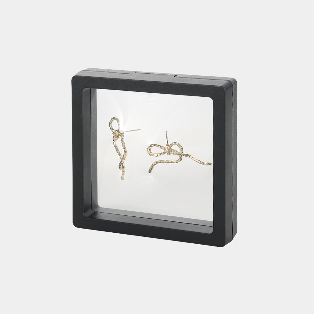 Irregular ribbon bow high-end earrings