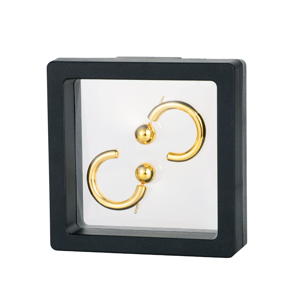 Cold retro gold bean C-shaped earrings