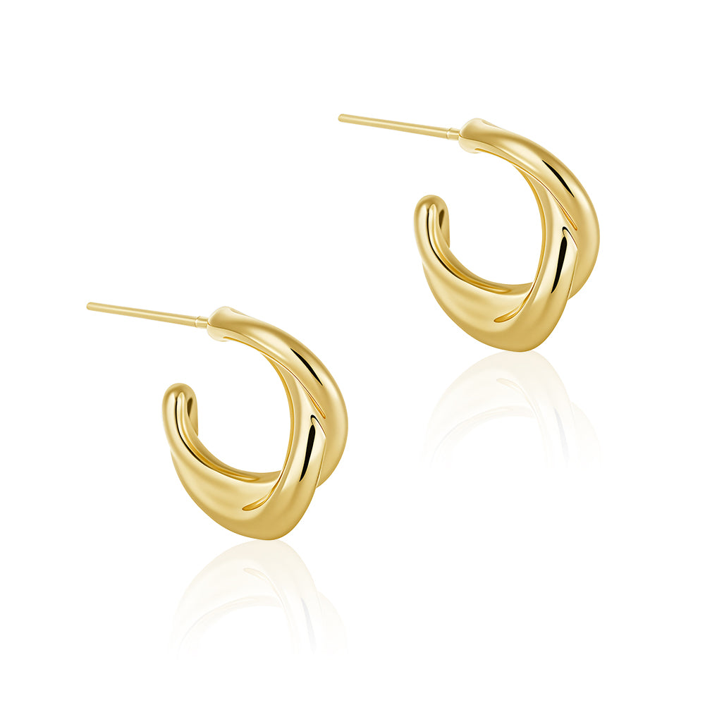 Classic retro niche gold hoop earrings